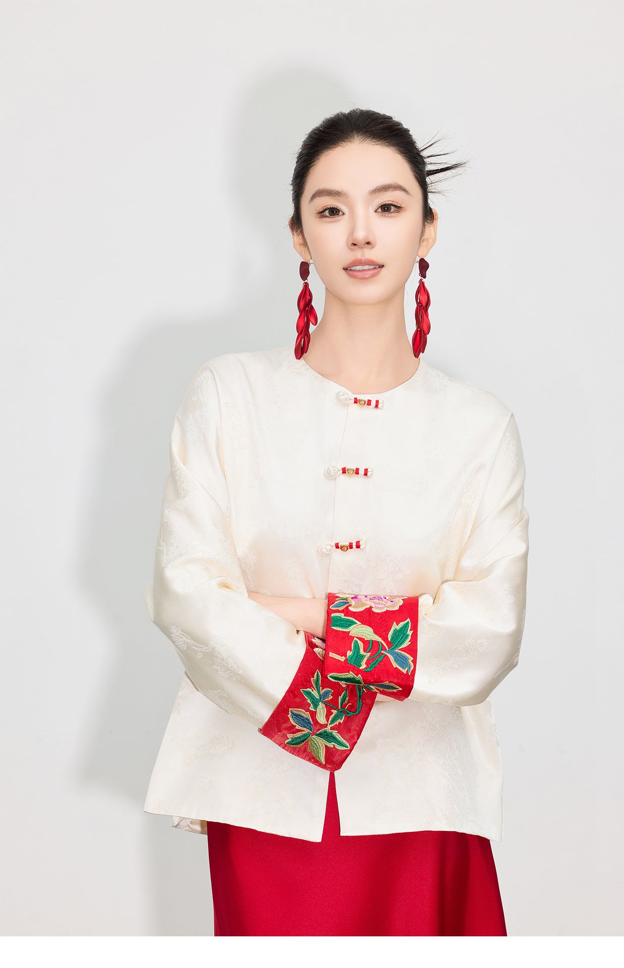 Stylish National Style Embroidered Top for Women