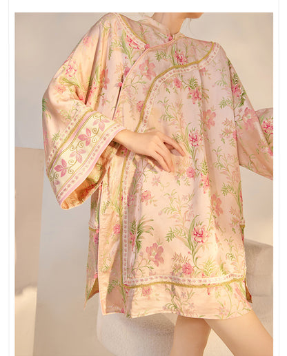 2026 Summer New Chinese Style Printed Rayon Loose Elegant Blouse