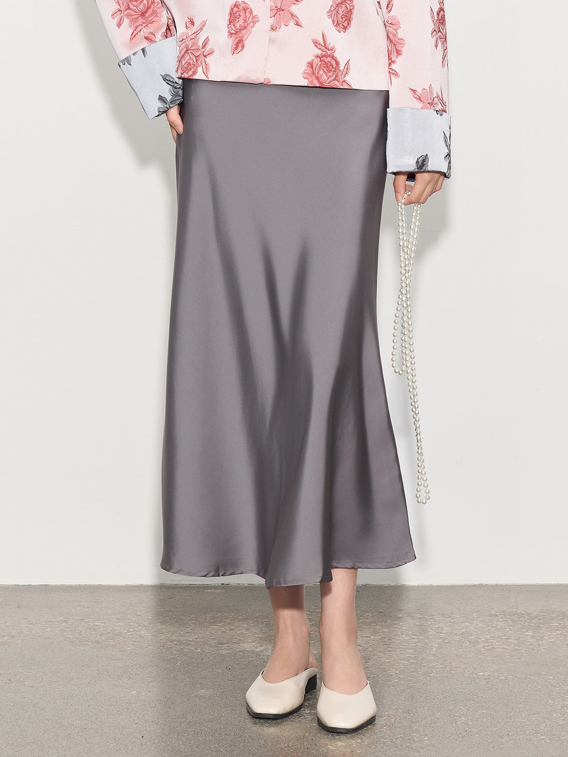 Chic Glossy Satin Mermaid Half Skirt, High-End Design