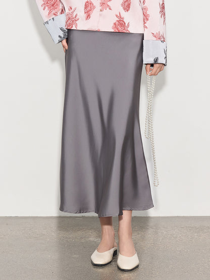 Chic Glossy Satin Mermaid Half Skirt, High-End Design