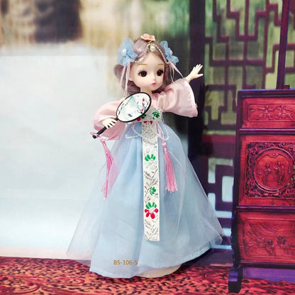 Ancient Style Hanfu Music Multi-Joint Cute Baby Light Singing Doll Figurine Girl Gift Children's Toy