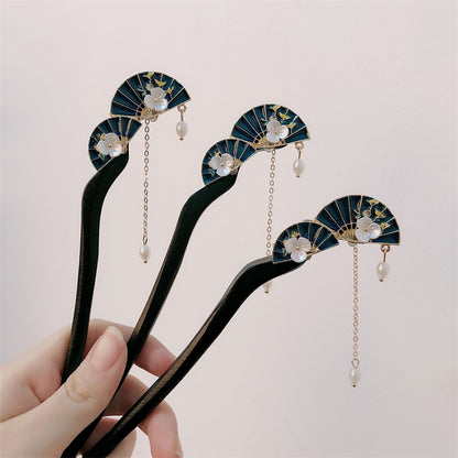 Ancient Style Fan Shaped Hairpin Hair Accessory Women Hanfu Hair Ornament