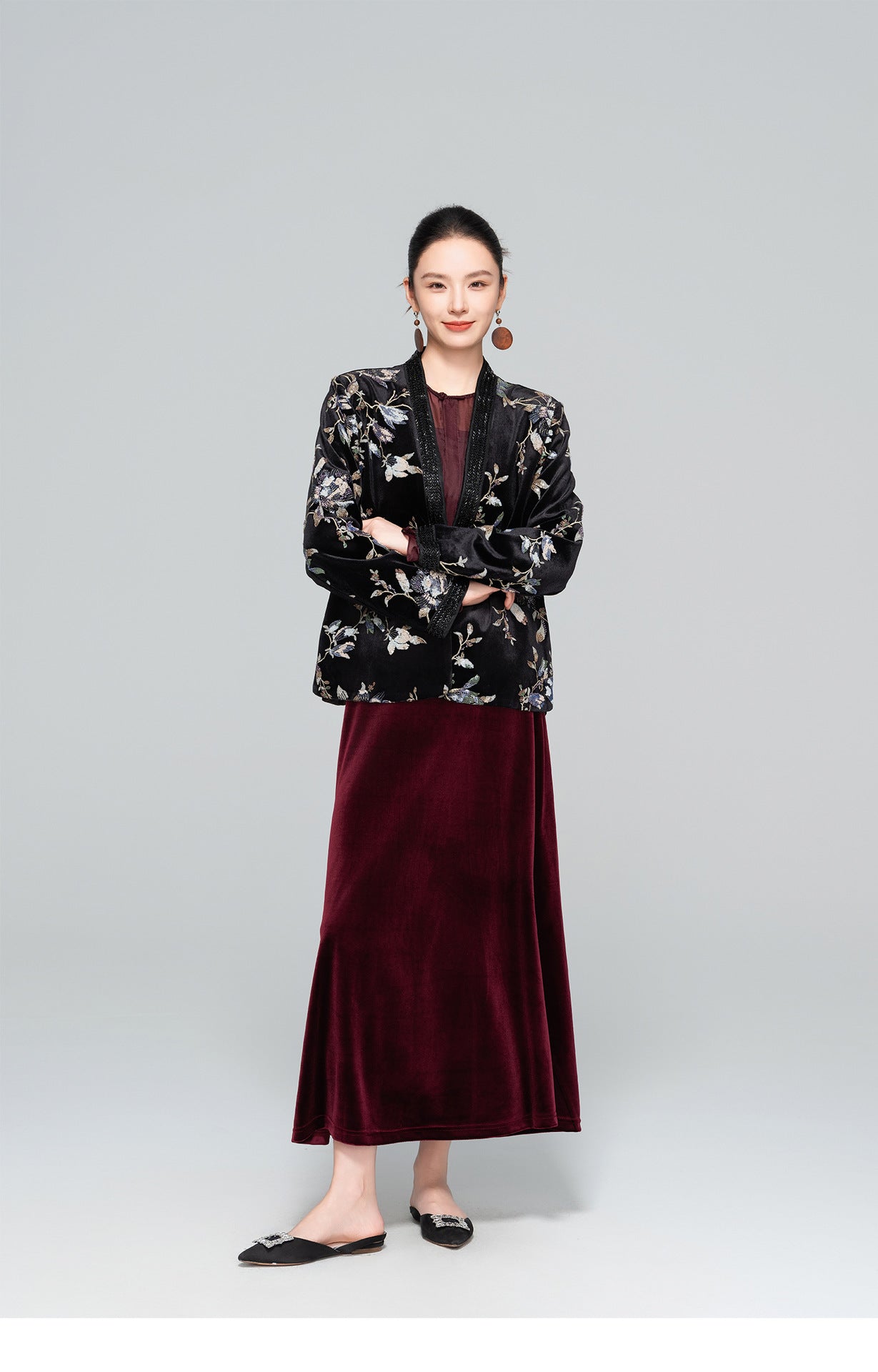 Elegant Loose Retro Sequin Jacket for Women