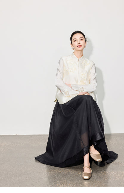 High-End Solid Color Long Skirt — Timeless A-Line Silhouette