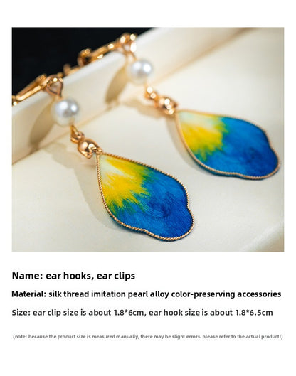 Handmade silk velvet earrings accessories ear hooks and ear clips