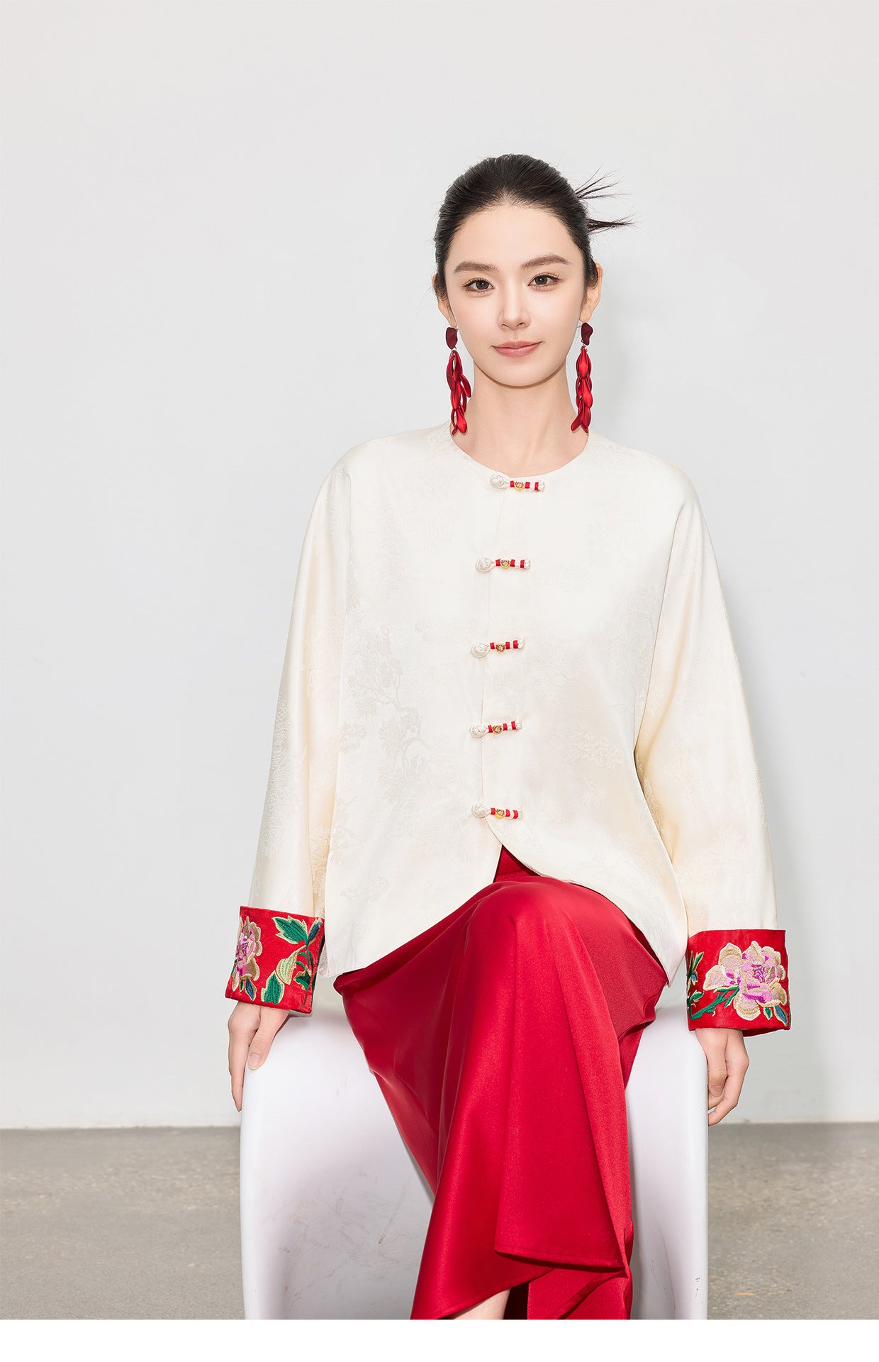 Stylish National Style Embroidered Top for Women