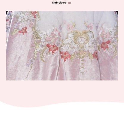 Women's Tang Dynasty Hanfu Winter Embroidered Shirt & Cloak Set