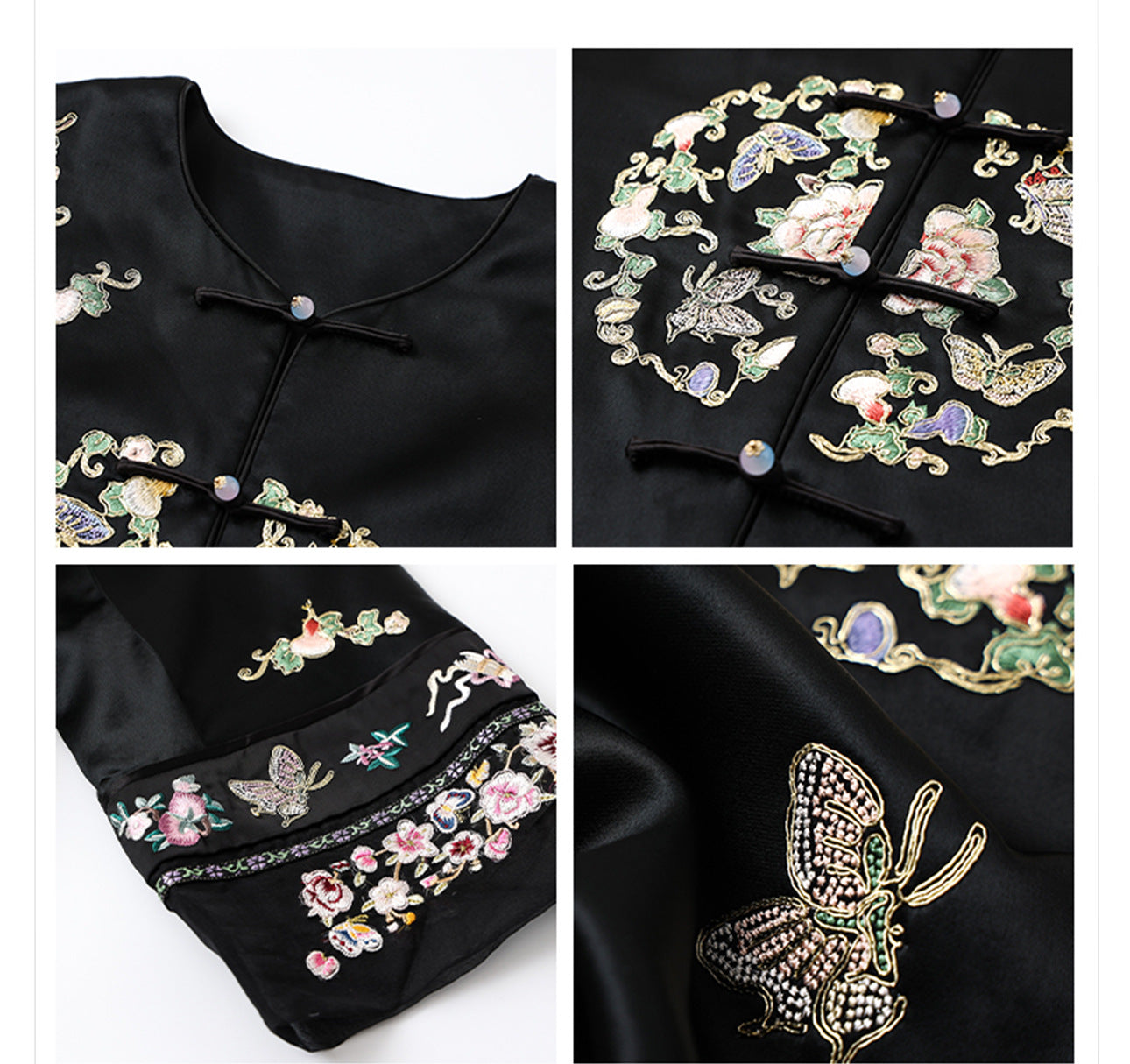 2026 Autumn New Chinese Style Printed Embroidered Acetate Coat for Women