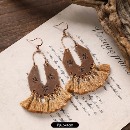 Vintage Boho Tassel Earrings — Niche Chinese Ethnic Long Drop Earrings