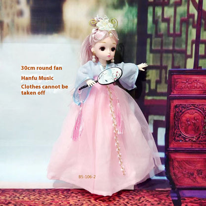 Ancient Style Hanfu Music Multi-Joint Cute Baby Light Singing Doll Figurine Girl Gift Children's Toy