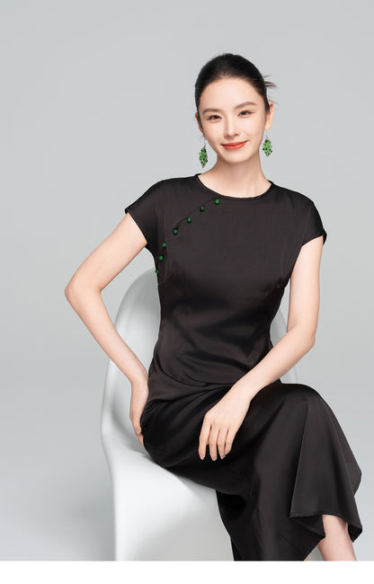 Artistic Improved Qipao – New Chinese Retro Side-Slit Dress