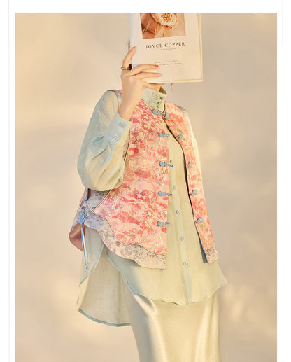 Jacquard Sequin Tank Top – Elegant National Style Women's Wear