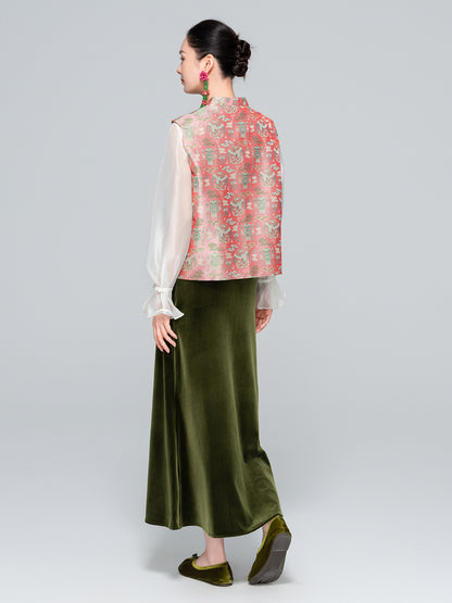 Velvet Draped Glossy Skirt for Women, Elegant Slimming Design