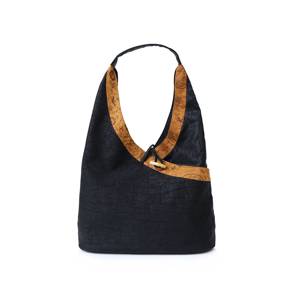 National Style Xiangyun Silk Tote — Elegant Vintage Underarm Bag