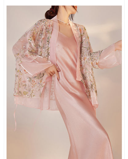 New Chinese Style Beaded Sequin Embroidered Light Luxury Elegant Top