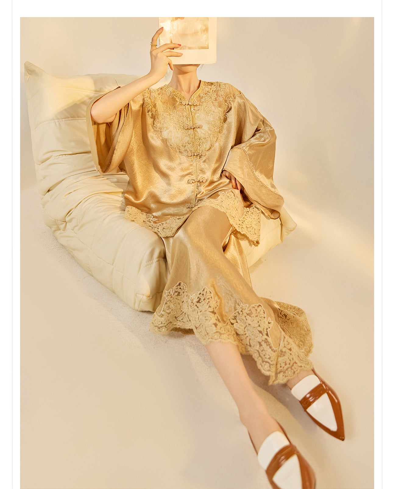 New Chinese Style Embroidered Jacket Skirt Set | Heavy Bead Lace Patchwork