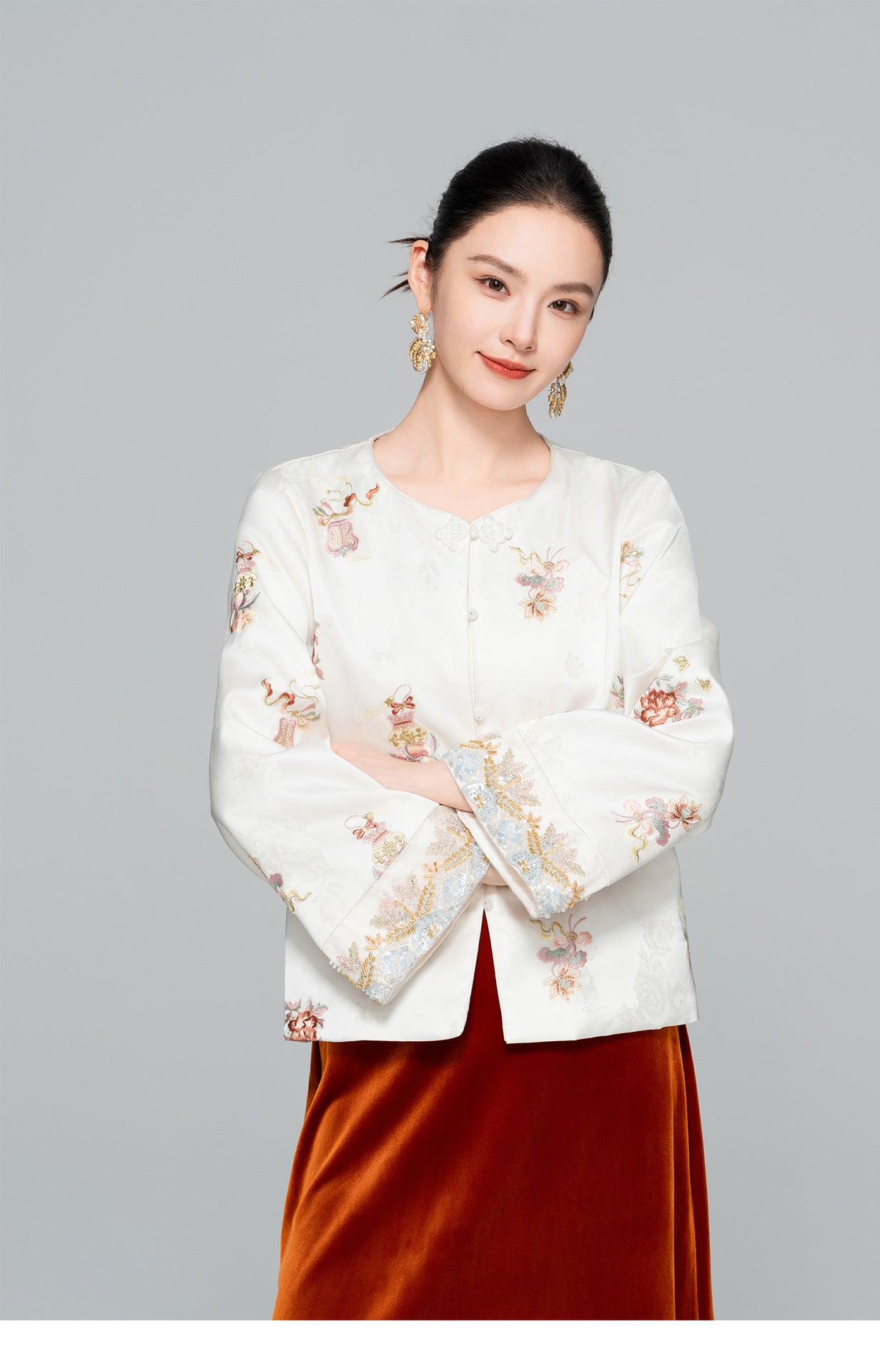 Elegant Embroidered Sequin Beaded Jacket for Women