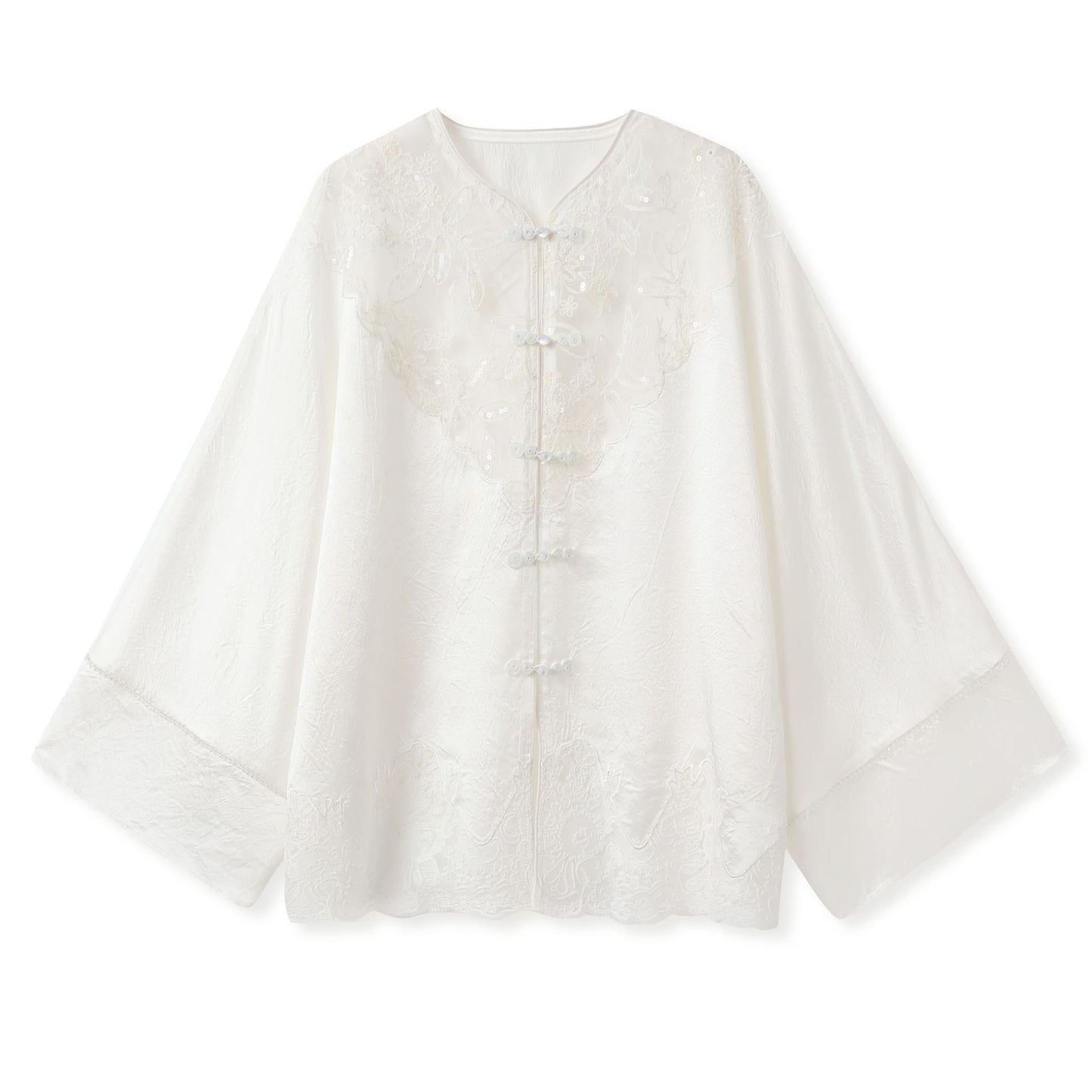 New Chinese Style Embroidered Jacket Skirt Set | Heavy Bead Lace Patchwork