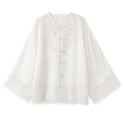 New Chinese Style Embroidered Jacket Skirt Set | Heavy Bead Lace Patchwork