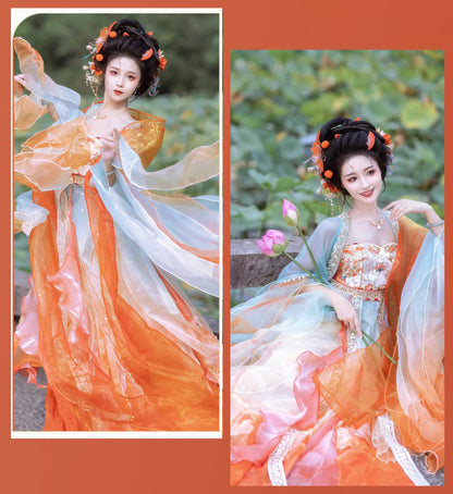 Koi Spirit Hanfu Costume — Qi Chest Skirt & National Style Summer Dress