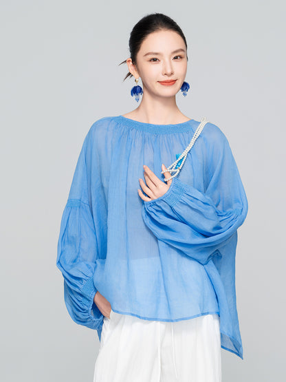 High-End Linen Casual Plus Size Women's Shirt