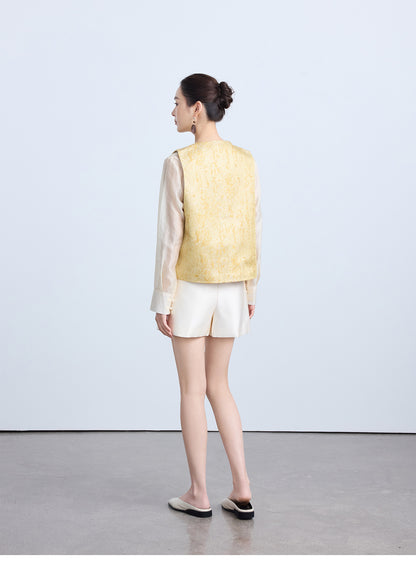 Elegant Chinese Style Sequin Embroidered Top