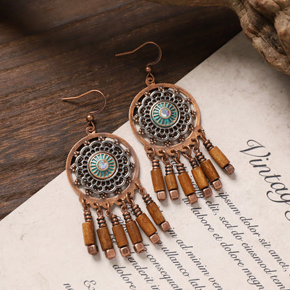 Vintage Boho Tassel Earrings — Niche Chinese Ethnic Long Drop Earrings
