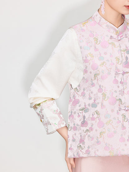 Stylish Retro Jacquard Vest Top for Women