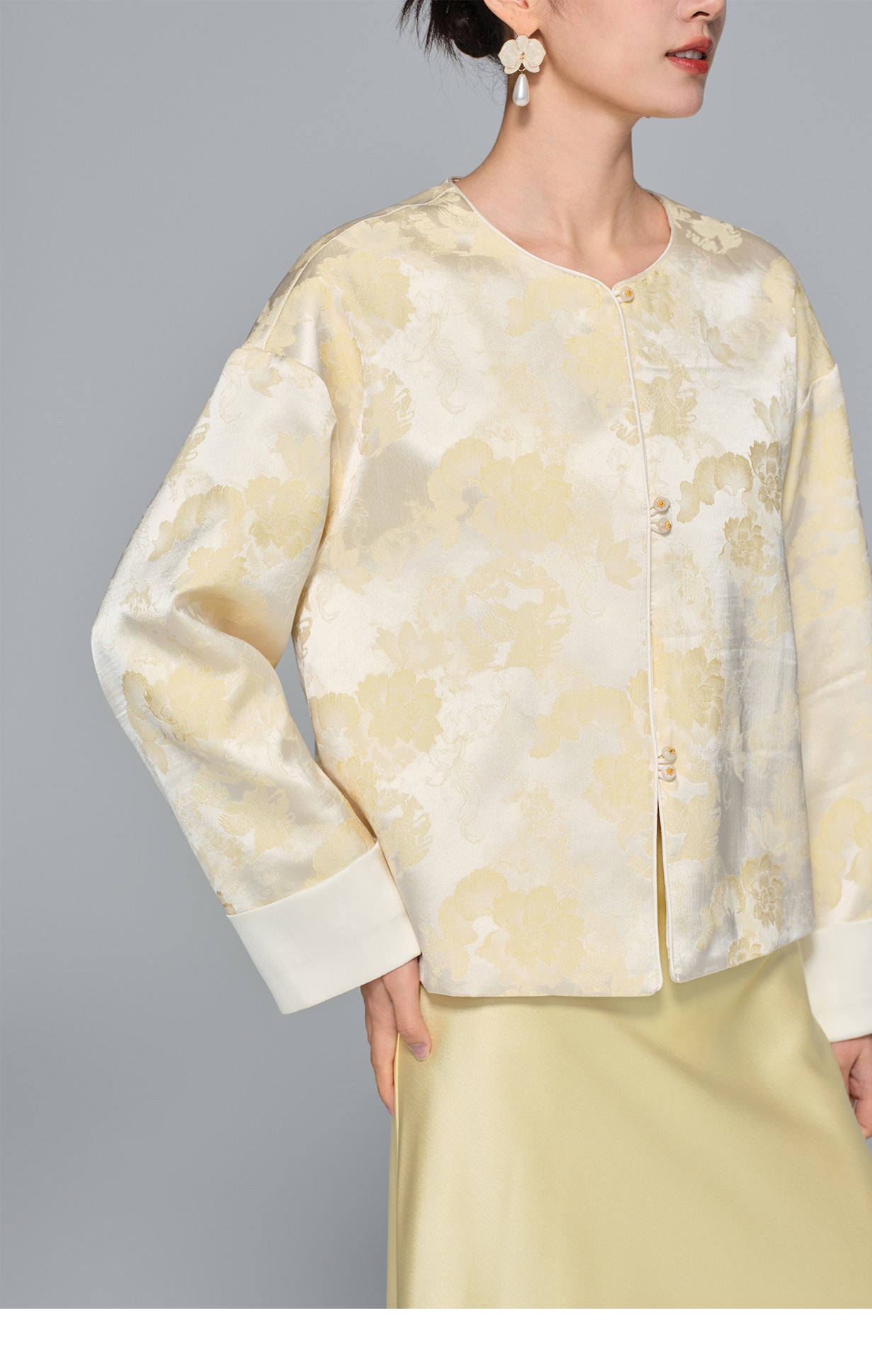 Slimming Jacquard Women's Jacket