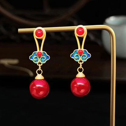 Ancient Style Retro Palace Earrings | Elegant Chinese Style Jewelry for Women