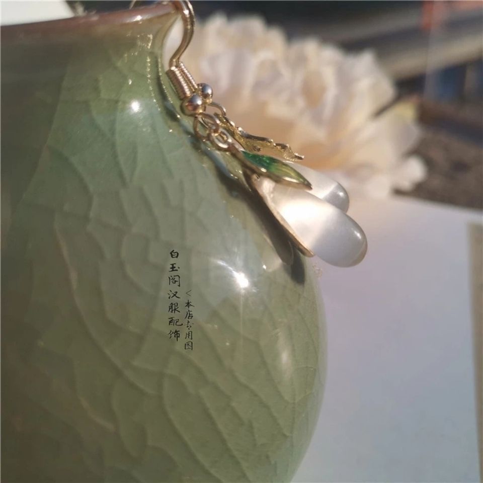 Ancient Style Hanfu Earrings | National Style Ear Hooks Cheongsam Accessory