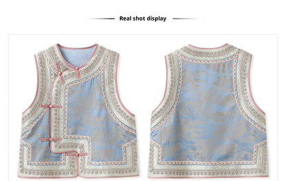 New Chinese Style Heavy Embroidery Rayon Vest for Women
