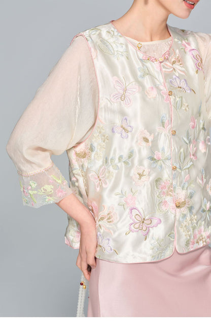 Stylish Embroidered Outerwear Vest