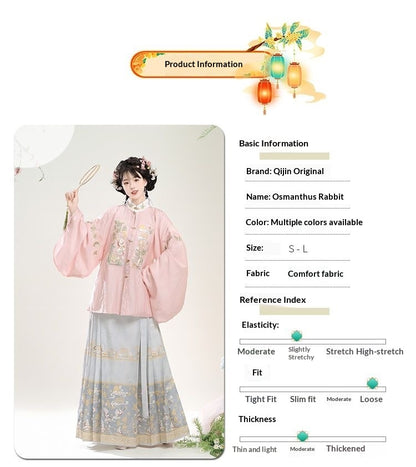 Trees of Sea 2025 New Ming Hanfu Set Stand Collar Embroidered Horse Face Skirt
