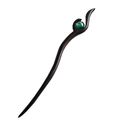 Ancient Style Hanfu Hairpin Travel Versatile Green Beads Ebony Hairpin