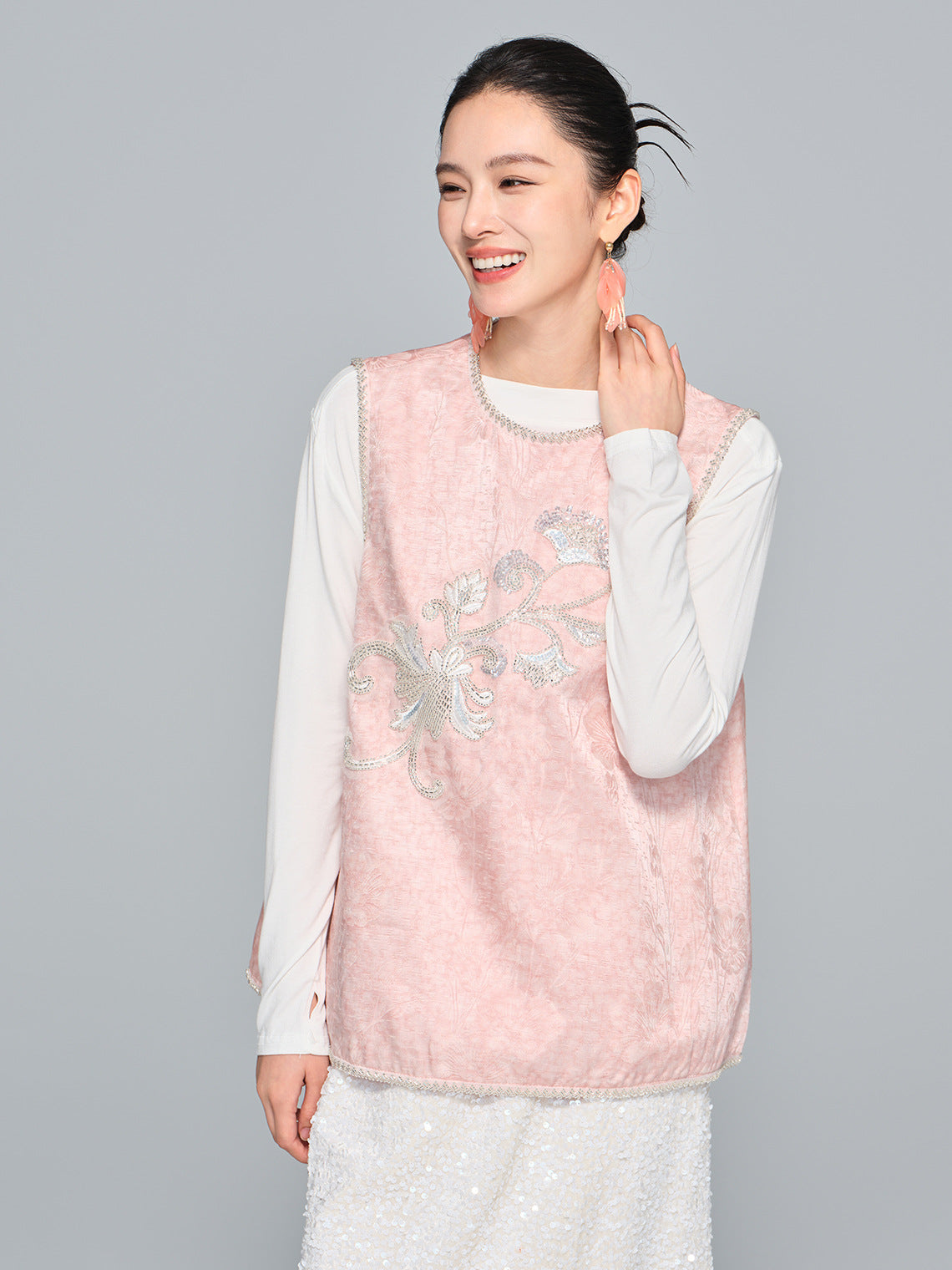 Stylish Heavy Embroidery Vest for Women