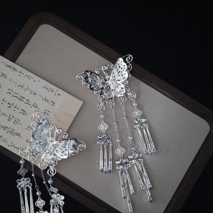 Hanfu Tassel Hairpin Butterfly Bell Clip Retro Wei Jin Style Accessory