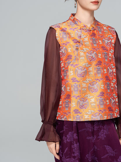 Sophisticated Sleeveless Asymmetrical Stand Collar Vest