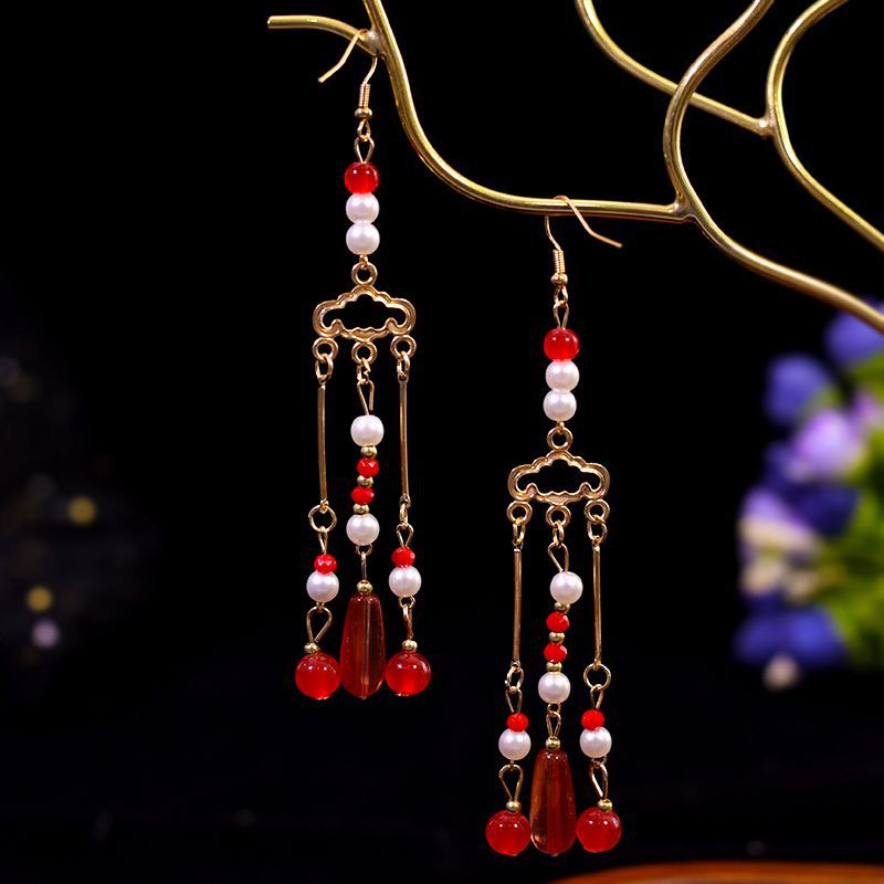 Burnt Blue Earrings | Ancient Style Tang Ming Dynasty Retro Hanfu Accessory