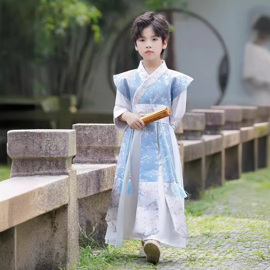 Boys’ Winter Hanfu | New Ancient Chinese Style Tang Suit Long Sleeve