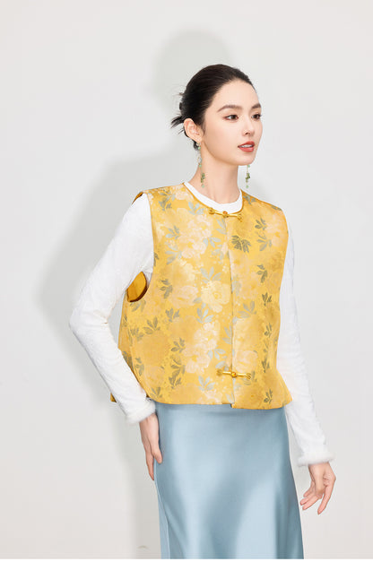 Stylish Retro Jacquard Vest for Women