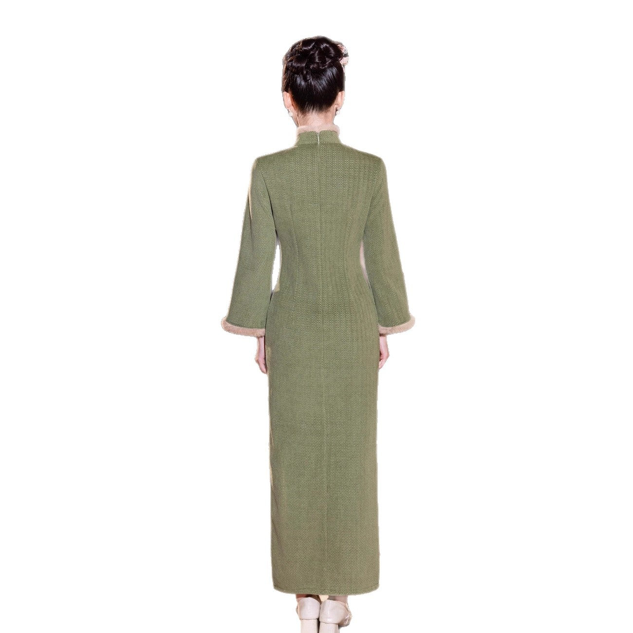 2025 Improved Green Cheongsam – Elegant Warm National Style