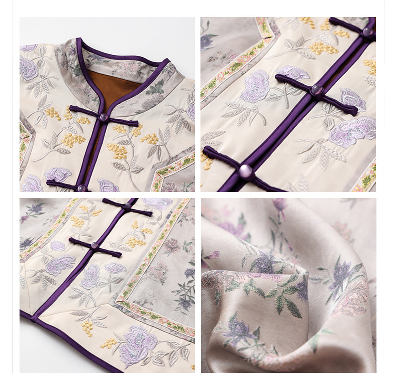 Early Autumn Silk Embroidered Retro Loose Chinese Style Jacket