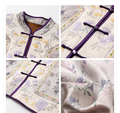 Early Autumn Silk Embroidered Retro Loose Chinese Style Jacket