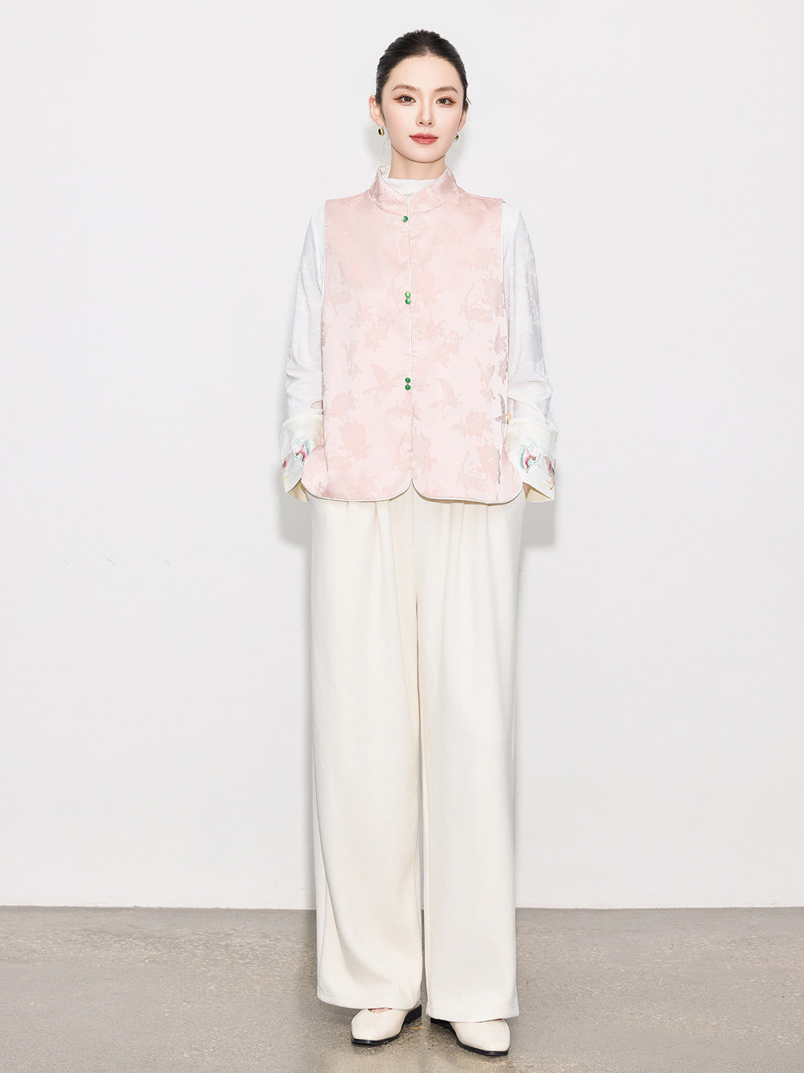 High-End Elegant Jacquard Vest Top for Women