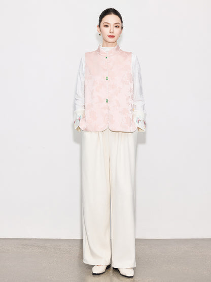 High-End Elegant Jacquard Vest Top for Women