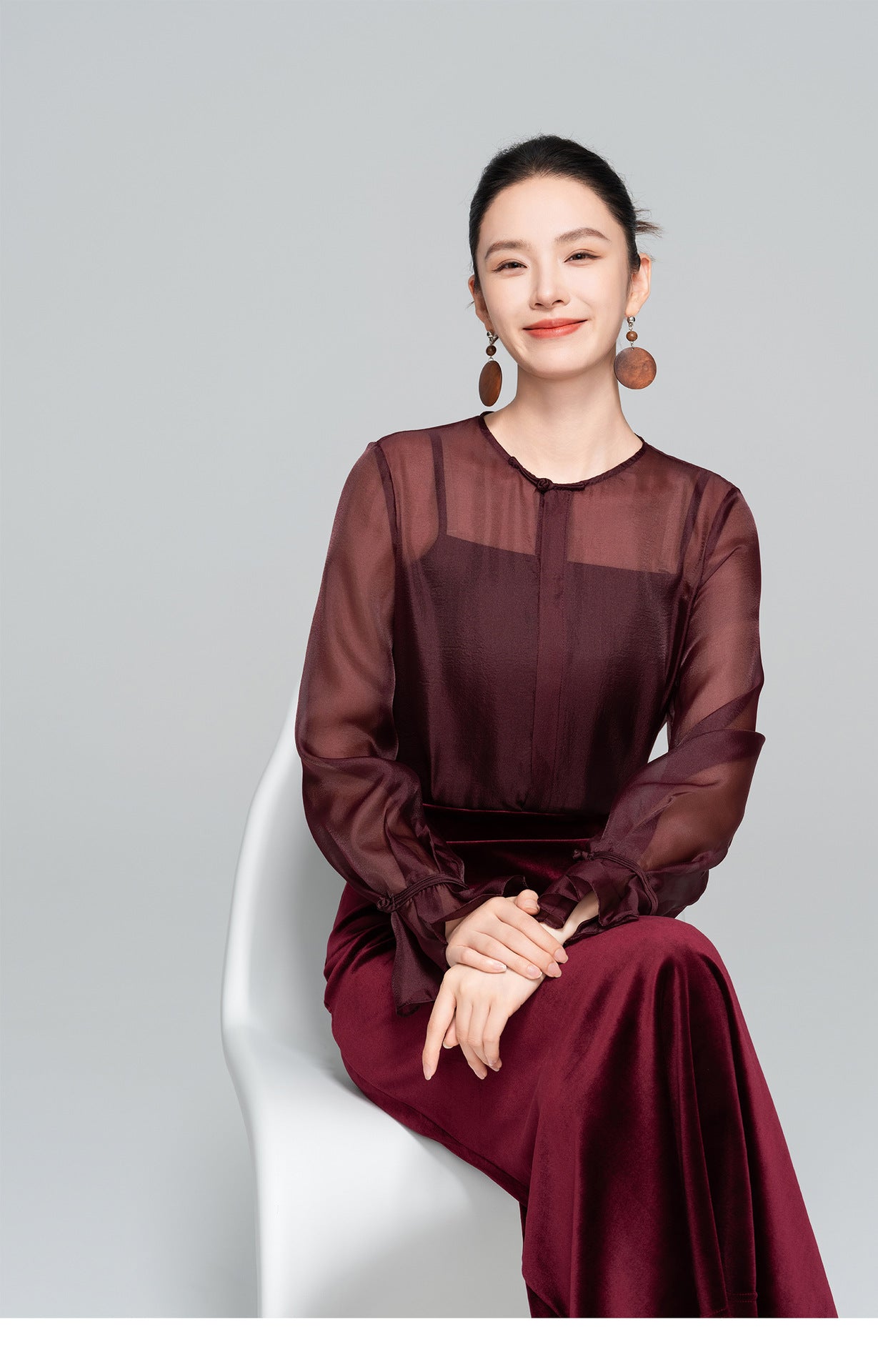 High-End Lightweight Flared Sleeve Blouse for Women