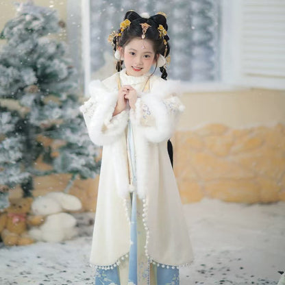 Children’s Winter Hanfu | Thickened Tang Suit New Year Outfit for Girls