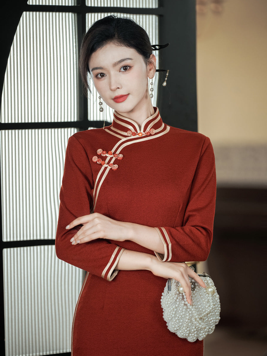 New Chinese Style Cheongsam – Slim Fit Daily Elegant Dress