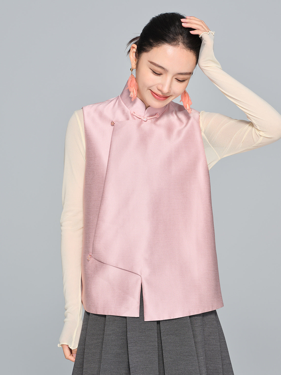 Stylish Stand Collar Women's Vest